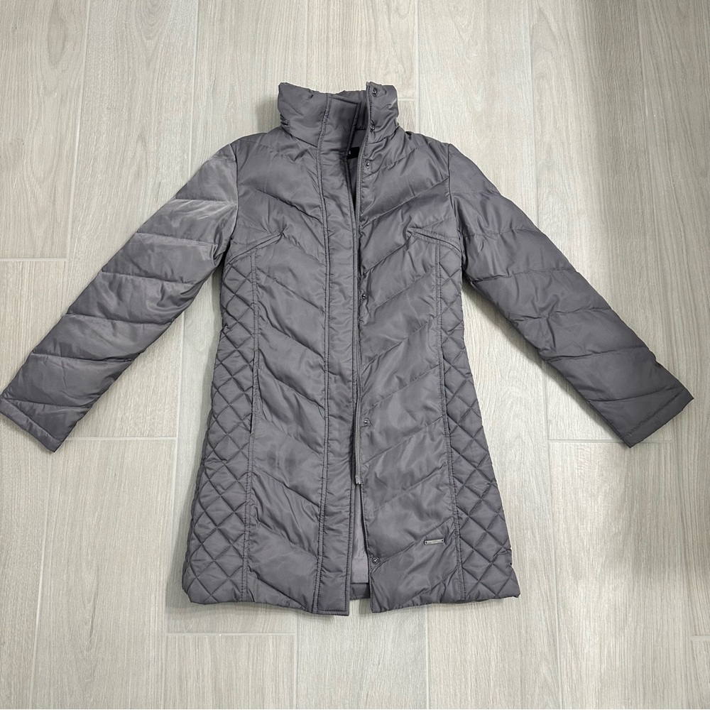 Kenneth Cole New York Women's Gray Quilted Puffer Jacket